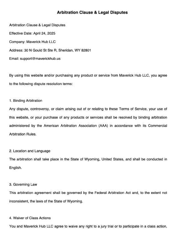 Arbitration Clause