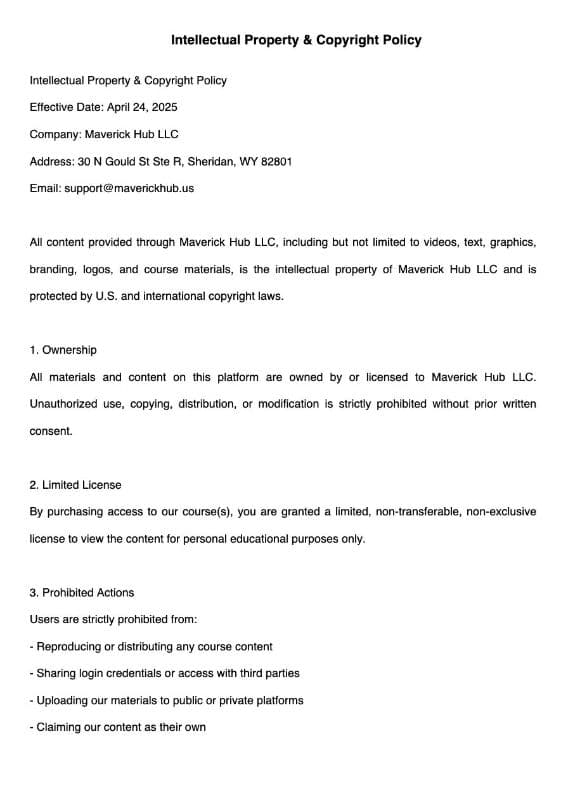 IP & Copyright Policy