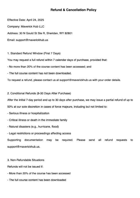 Refund & Cancellation Policy